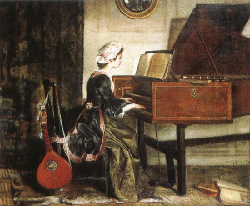 charles burney the harpsichordist oil painting picture